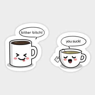 coffee vs tea Sticker